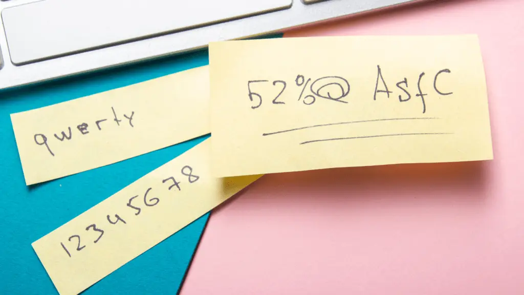 passwords on post it notes